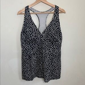 LANDS END Halter Racer back Swim Top Women’s 16